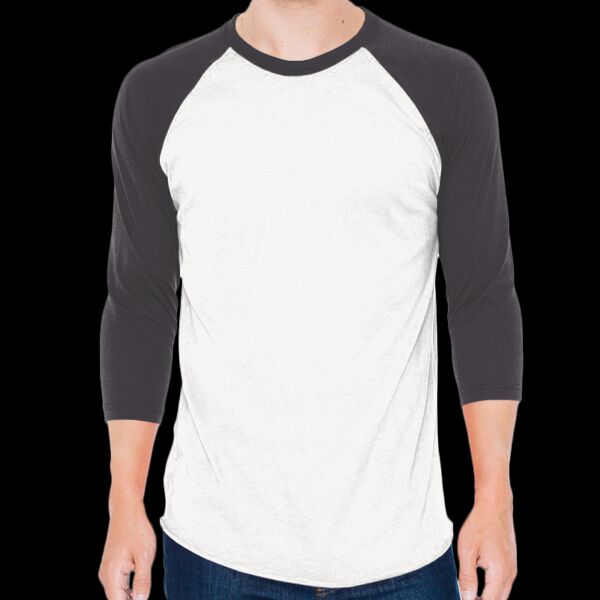 Unisex USA-Made 50/50 Poly/Cotton Raglan Three-Quarter Sleeve Tee Thumbnail