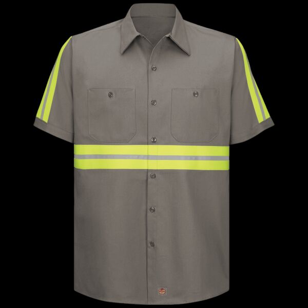 Men's Tall Enhanced Visibility Short Sleeve Cotton Work Shirt Thumbnail