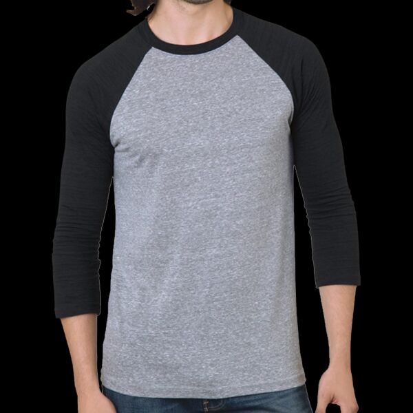 Unisex Triblend Three-Quarter Sleeve Raglan T-Shirt Thumbnail