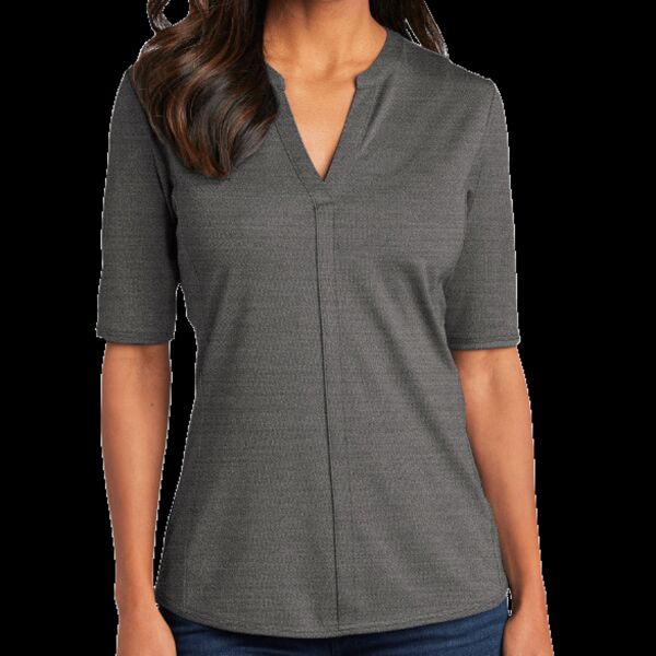 Women's Stretch Heather Open Neck Top Thumbnail