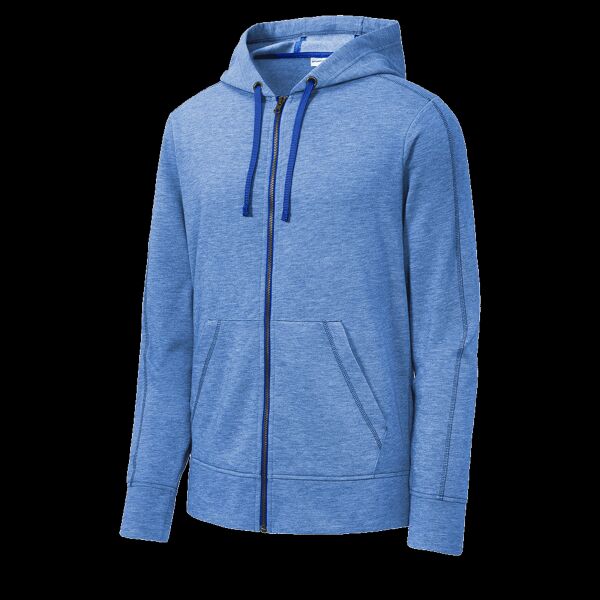 PosiCharge ® Tri Blend Wicking Fleece Full Zip Hooded Jacket Thumbnail