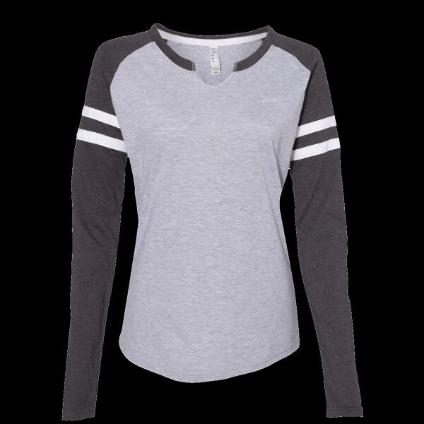 Women's Fine Jersey Mash Up Long Sleeve T-Shirt Thumbnail