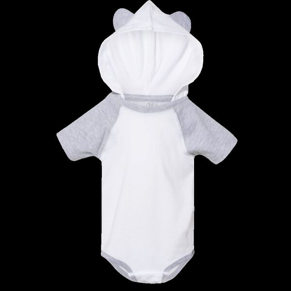 Infant Fine Jersey Raglan Bodysuit with Hood & Ears Thumbnail