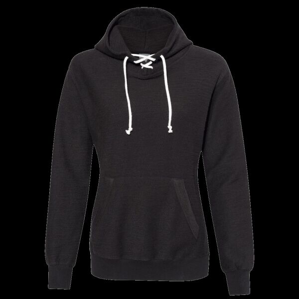 Women’s French Terry Sport Lace Scuba Hooded Sweatshirt Thumbnail