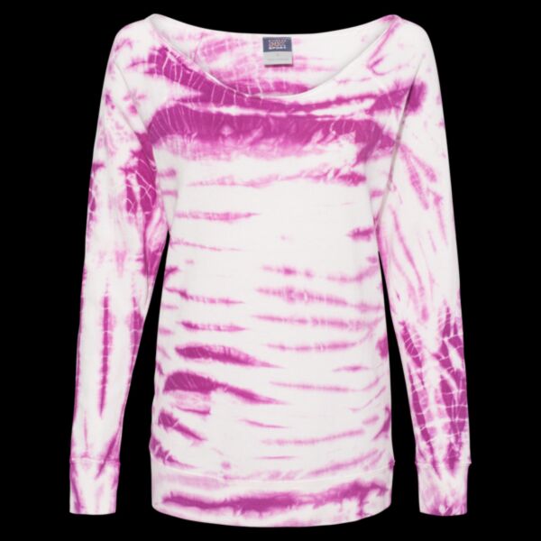 Women's French Terry Off-the-Shoulder Tie-Dyed Sweatshirt Thumbnail