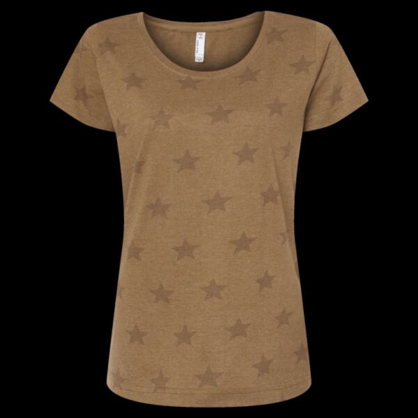 Women's Star Print Scoop Neck Tee Thumbnail