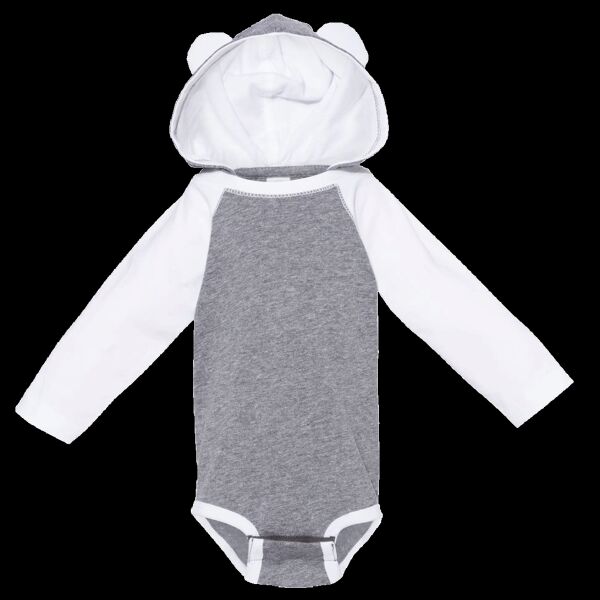 Infant Fine Jersey Character Hooded Long Sleeve Bodysuit with Ears Thumbnail