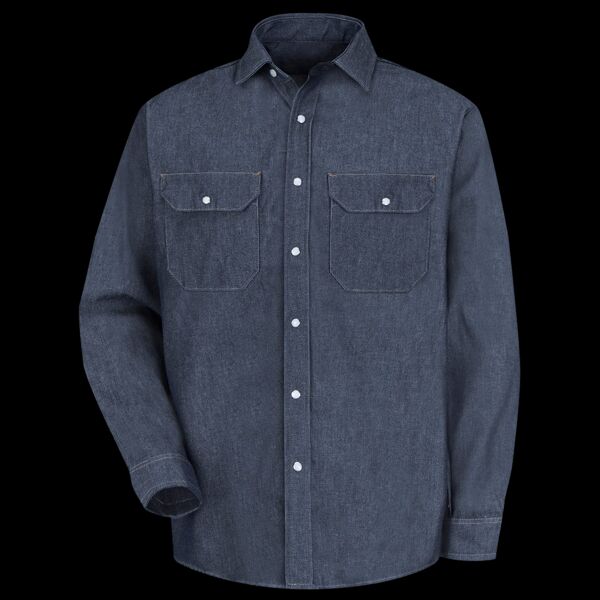 Men's Tall Deluxe Denim Long Sleeve Shirt Thumbnail