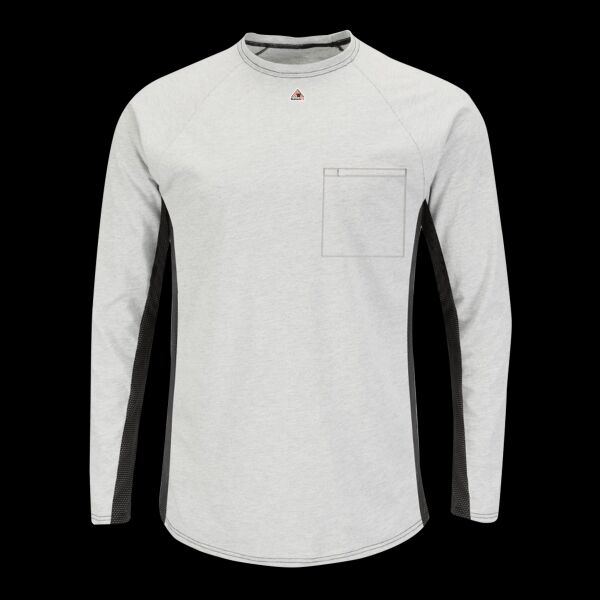 Men's Long Sleeve FR Two-Tone Base Layer with Concealed Chest Pocket - EXCEL FR Thumbnail