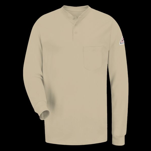 Men's Tall Long Sleeve Tagless Henley Shirt Thumbnail