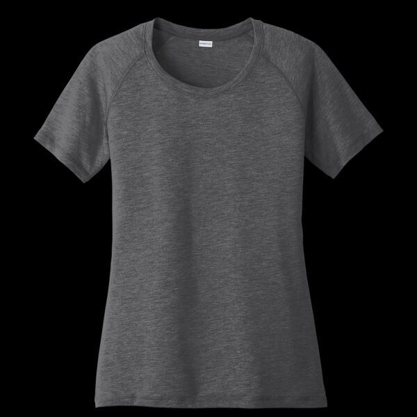Ladies PosiCharge ® Tri Blend Wicking Scoop Neck Raglan Tee - DEMAR Thumbnail