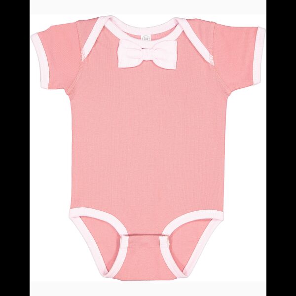Rabbit Skins Infant Baby Rib Bow Tie Bodysuit Thumbnail