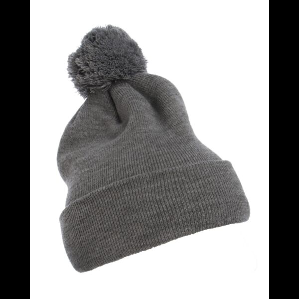 Yupoong Cuffed Knit Beanie with Pom Pom Hat Thumbnail