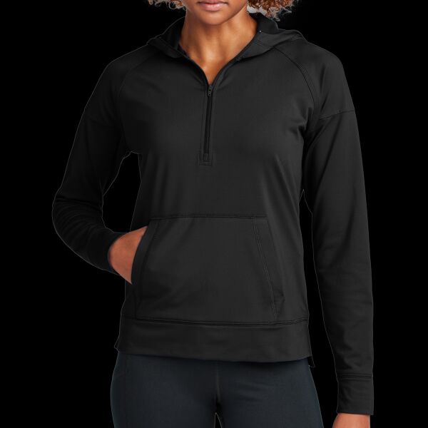 Ladies Sport Wick ® Stretch 1/2 Zip Hoodie Thumbnail