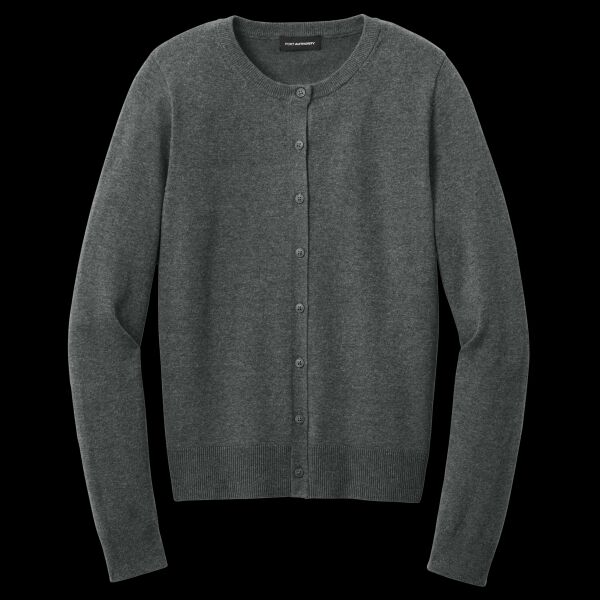 Women's Easy Care Crewneck Cardigan Sweater Thumbnail