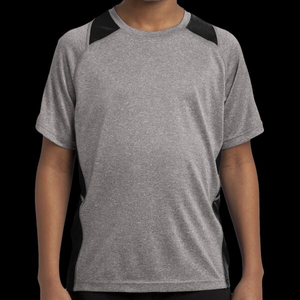 Youth Poly Heather Colorblock T-Shirt Thumbnail