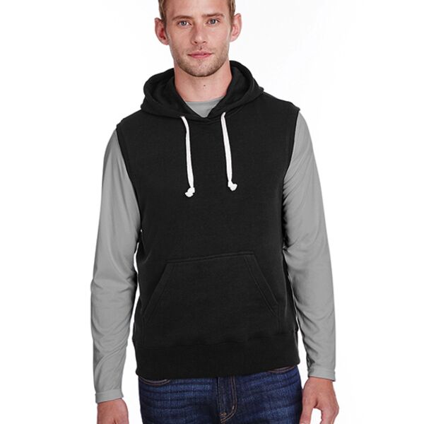 J America Adult Triblend Fleece Sleeveless Hooded Sweatshirt Thumbnail