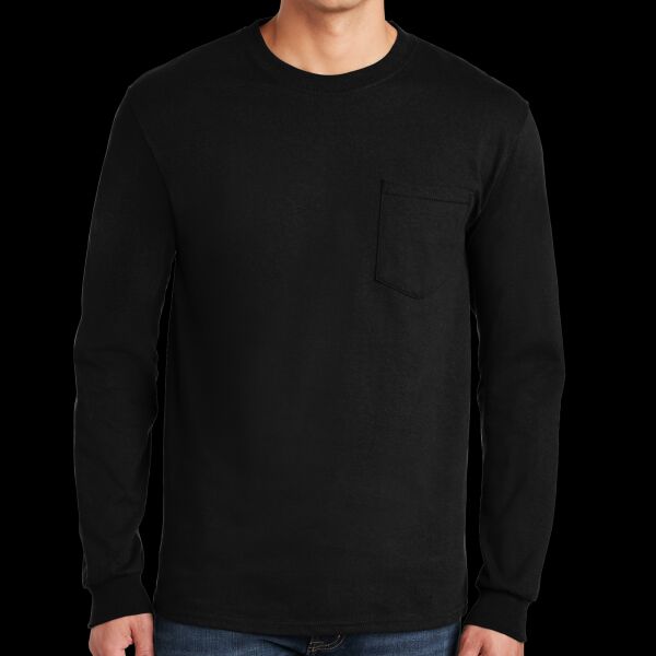 Ultra Cotton ® 100% Cotton Long Sleeve T Shirt with Pocket Thumbnail