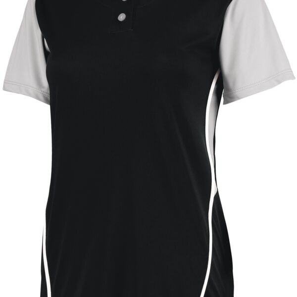 RUSSELL LADIES PERFORMANCE TWO-BUTTON COLOR BLOCK JERSEY Thumbnail