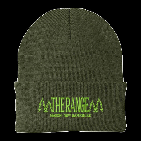 Knit Beanie (Neon Green Embroidery) Thumbnail
