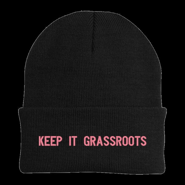 Knit Beanie (Neon Pink Embroidery) Thumbnail