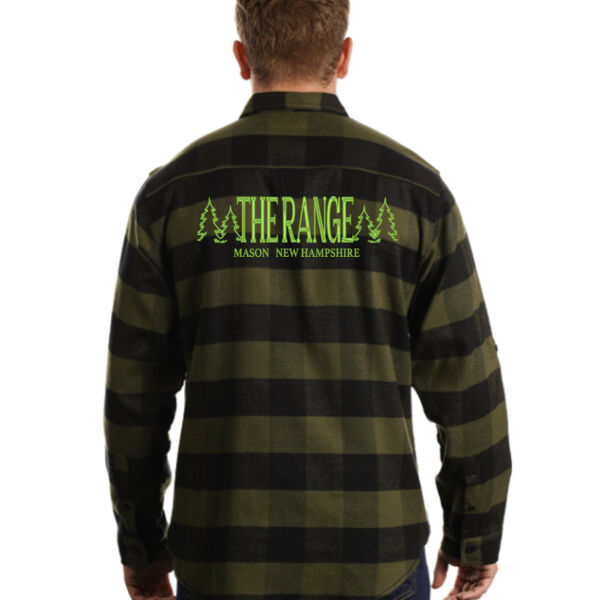 Men's Plaid Flannel Shirt (Neon Green Embroidery) Thumbnail