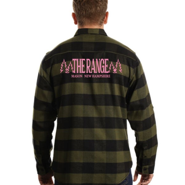 Men's Plaid Flannel Shirt (Neon Pink Embroidery) Thumbnail