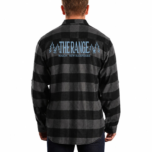 Men's Plaid Flannel Shirt (Bright Blue Embroidery) Thumbnail